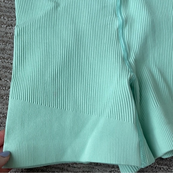 Free People Free Throw Shorts Ribbed High Rise Turquoise Mint Green - Picture 5 of 13